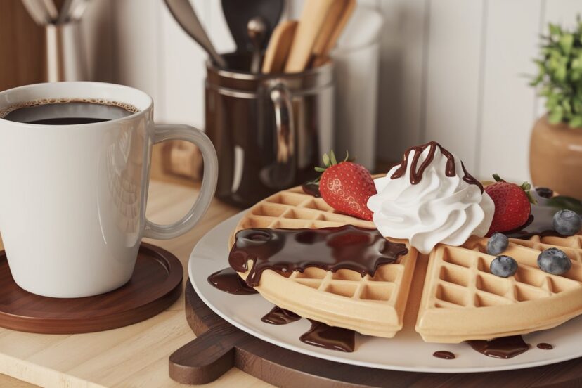 black coffee and waffle bar