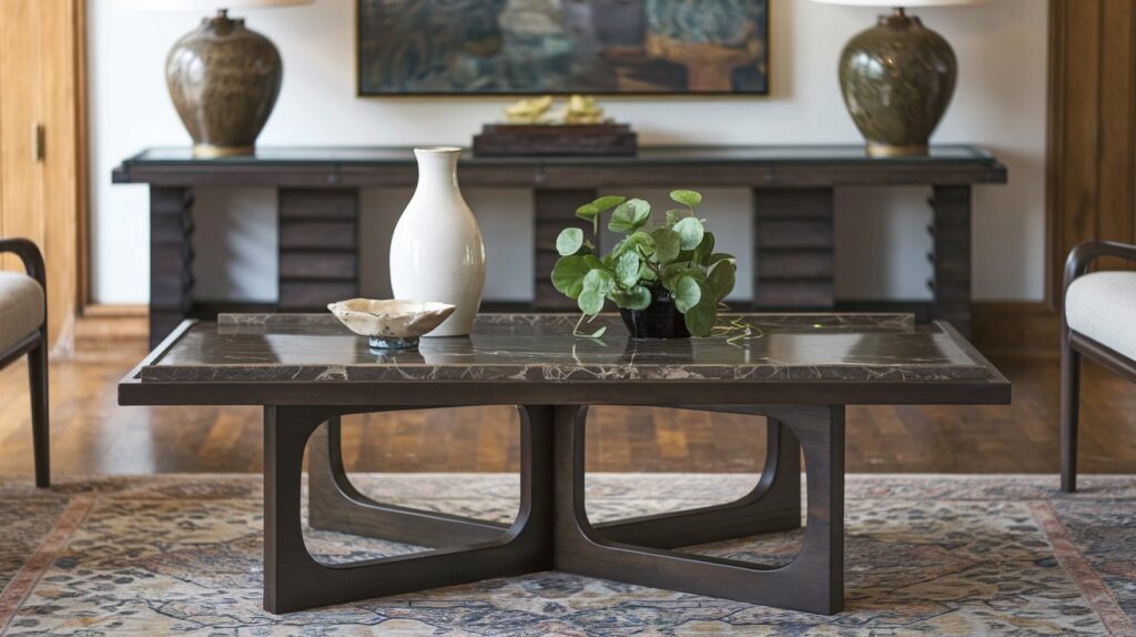 dark wood coffee table