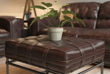 leather coffee table