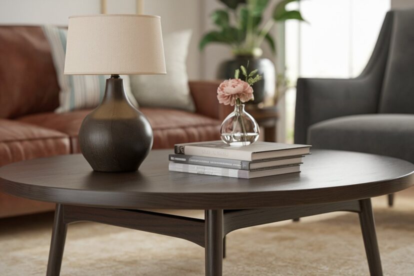 dark wood coffee table