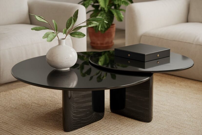 modern black coffee table