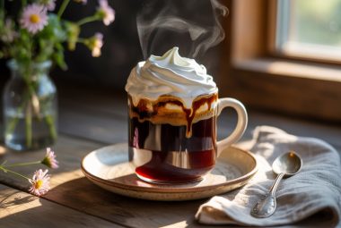 heavy whipping cream in coffee